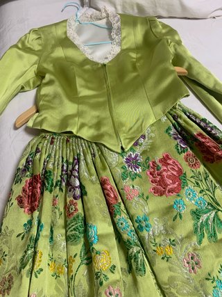 Traje regional verde bordado