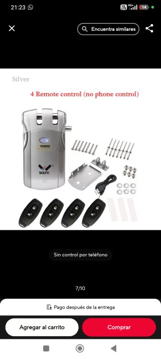 Cerradura invisible de seguridad WAFU + 4 mandos