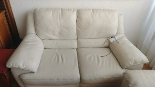 Sofá Natuzzi Piel Beige 2 Módulos