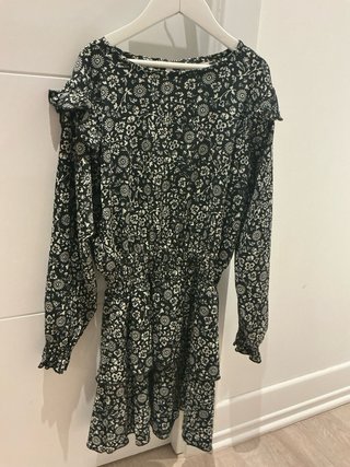 Vestido Zara Estampado Negro Niña