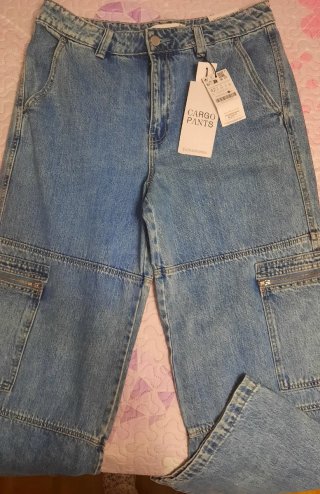 Pantalon Cargo Stradivarius Azul vaquero