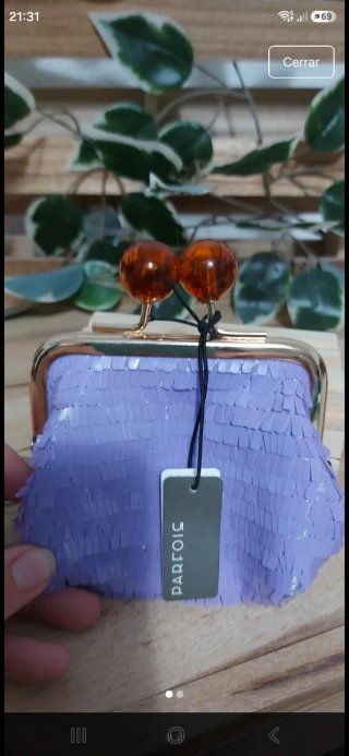 Monedero Parfois Morado Lentejuelas