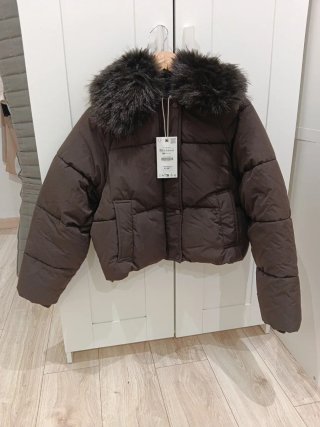 Plumífero marrón chocolate talla XS