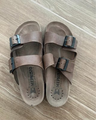 Sandalias Mephisto Cuero Hombre Marrón
