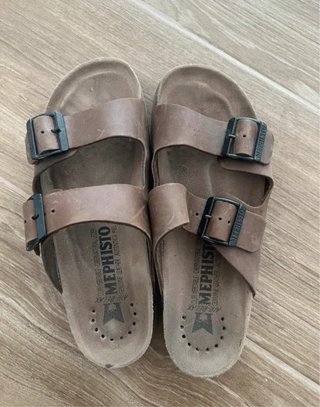 Sandalias Mephisto Cuero Hombre Marrón