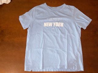 Camiseta New York azul mujer