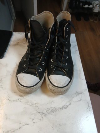 Zapatillas Converse Piel Negras Talla 38.5