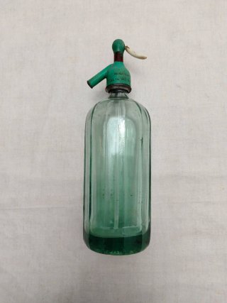 Sifón Antiguo de Cristal Verde