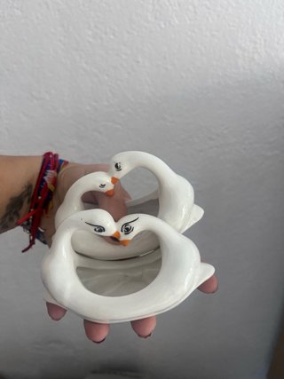 Set de 2 Figuras Decorativas Cisnes