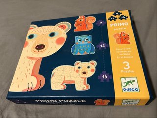Puzzle Primo Djeco 3 Piezas Animales Bosque