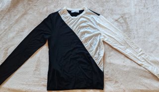 Top bicolor fruncido Mango. Talla M