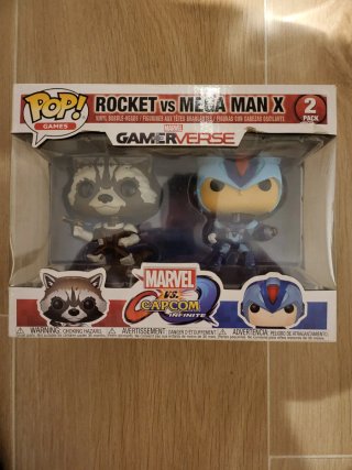 Funko Pop Marvel vs Capcom Rocket y Mega Man X