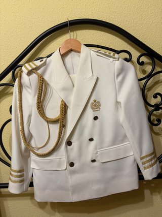 Traje de Comunión Blanco y Dorado