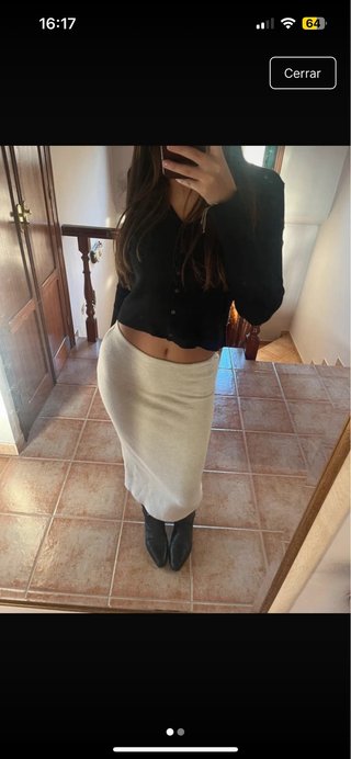 Falda midi Zara beige