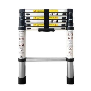 Escalera telescópica de acero 2,6 m, nueva