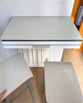 Mesa Cocina Extensible + 2 Taburetes