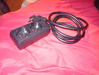 Regleta de 2 enchufes negra