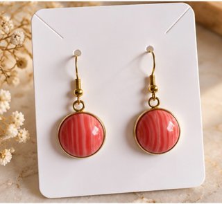 Pendientes dorados coral redondos