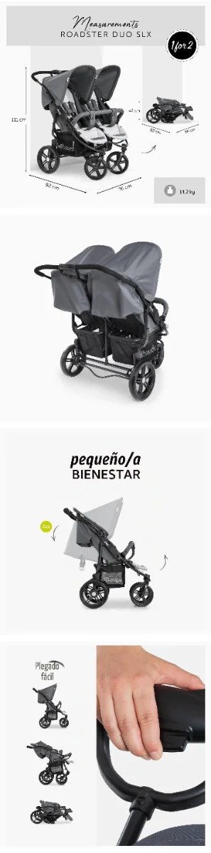 Carro Doble Gris