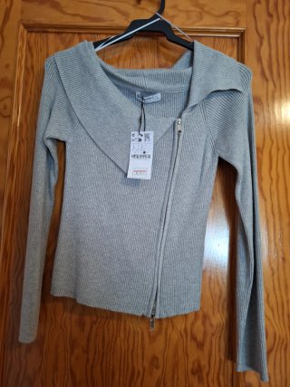 Chaqueta punto Stradivarius Gris Talla L