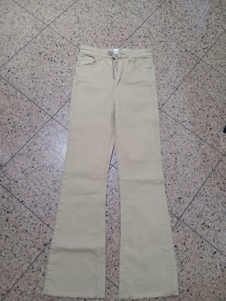 Jeans donna beige a zampa