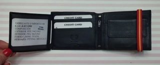 CARTERA MONEDERO PIEL CIERRE BANDERA + REGALO PULS
