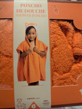 Poncho Ducha Infantil Zorro Naranja