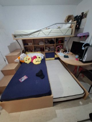 Dormitorio Juvenil con 3 Camas
