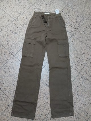 Jeans cargo donna marrone