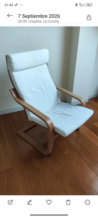 Sedia Poäng Ikea Bianca