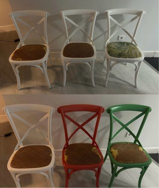 Pack de 6 sillas de comedor Cross madera de olmo