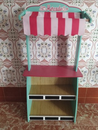 Puesto Mercado Madera Frutería Teatro Infantil
