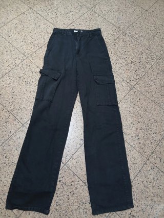 Jeans cargo neri donna