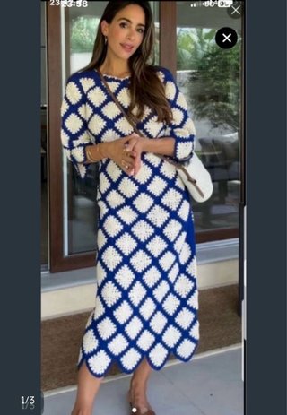 Vestido midi crochet Zara T/M