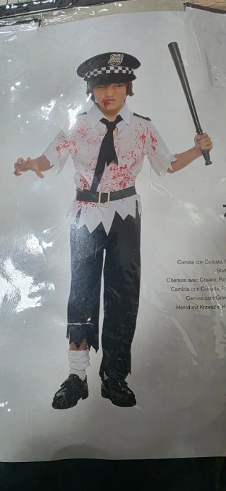 Disfraz Policía Zombie Niño