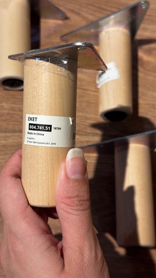 Gambe Eket Ikea in legno 10 cm