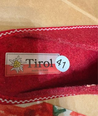 Pantofole in lana merino Tirol rosse n. 41
