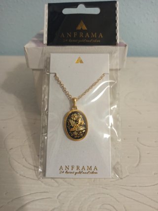 Collar y colgante damasquinado oro 24K