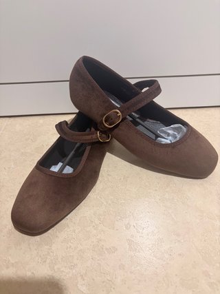 Bailarinas de Terciopelo Marrón Talla 37