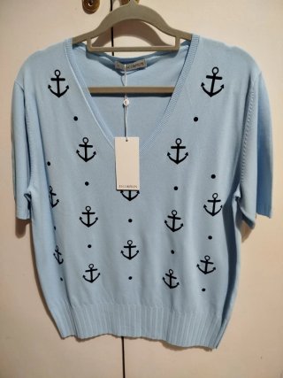 Jersey Scorpion azul talla L nuevo con etiqueta.
