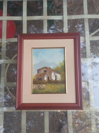 Cuadro Pintura al Óleo Paisaje Rural
