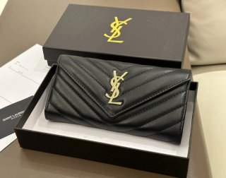 Carteira Saint Laurent (YSL) Preta