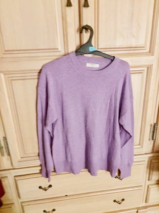 Jersey punto lila manga larga