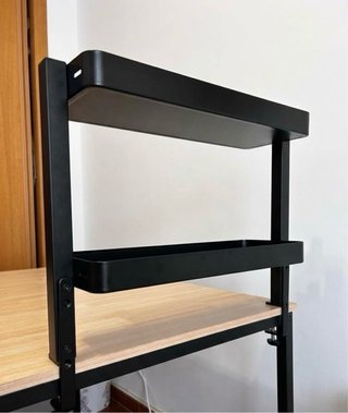 Tavolo da pranzo / Scrivania in legno e metallo + Supporto