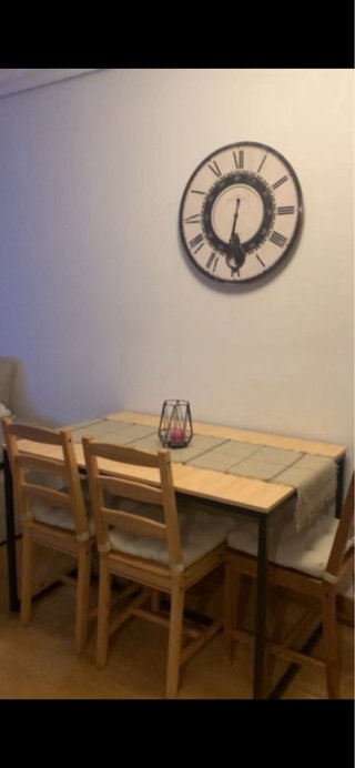 Tavolo da pranzo / Scrivania in legno e metallo + Supporto