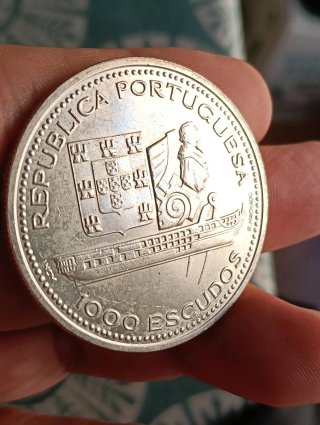 Moneda Plata Portugal Fragata D. Fernando II