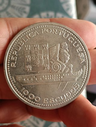 Moneda Plata Portugal Fragata D. Fernando II