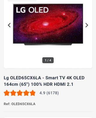Smart TV LG OLED 65 CX6LA 4K