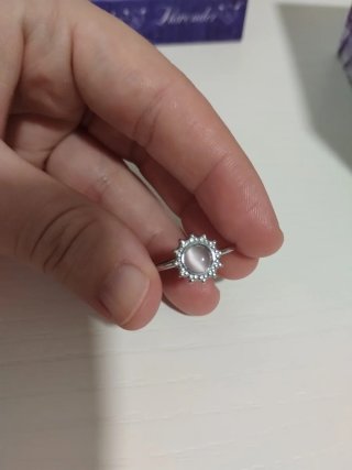 Anillo Acero ajustable con piedra rosada