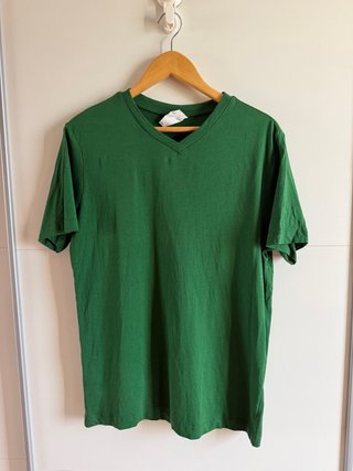 Camiseta básica verde Mango